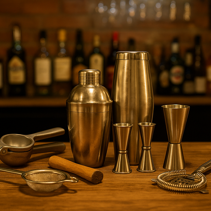 Essential bartender tools for cocktail making, featured in Dirextra Wine & Cocktails School masterclass in Manchester