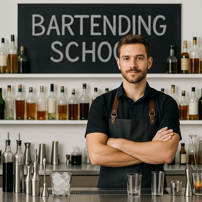 Young student at Dirextra Wine & Cocktails School bartending class in Manchester