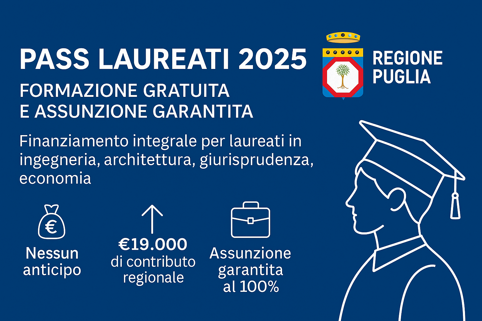 Immagine per pubblicizzare Pass Laureati Puglia 2025